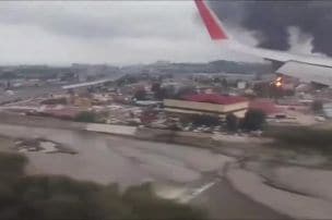 Pēc Ukrainas dronu uzbrukuma Krievijas Soču lidostā deg degvielas uzpildes stacija