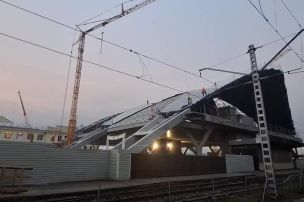 Centrālās stacijas jumta uzklāšanas darbi