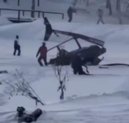 Miljonāra helikopters nogāžas uz slēpošanas kūrorta trases