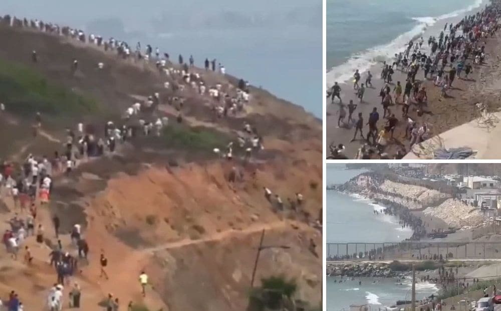 Migrantu bari no Marokas laužas Spānijai piederošajā Seutā