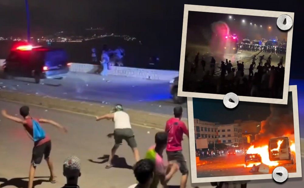 Agresīvas migrantu ordas Seutā ar akmeņiem apmētā vietējo un policistu automašīnas