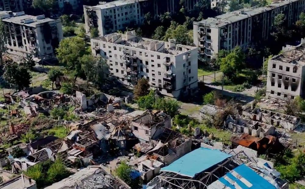 Skats no putna lidojuma uz ipzostīto Limanu Doneckas apgabalā