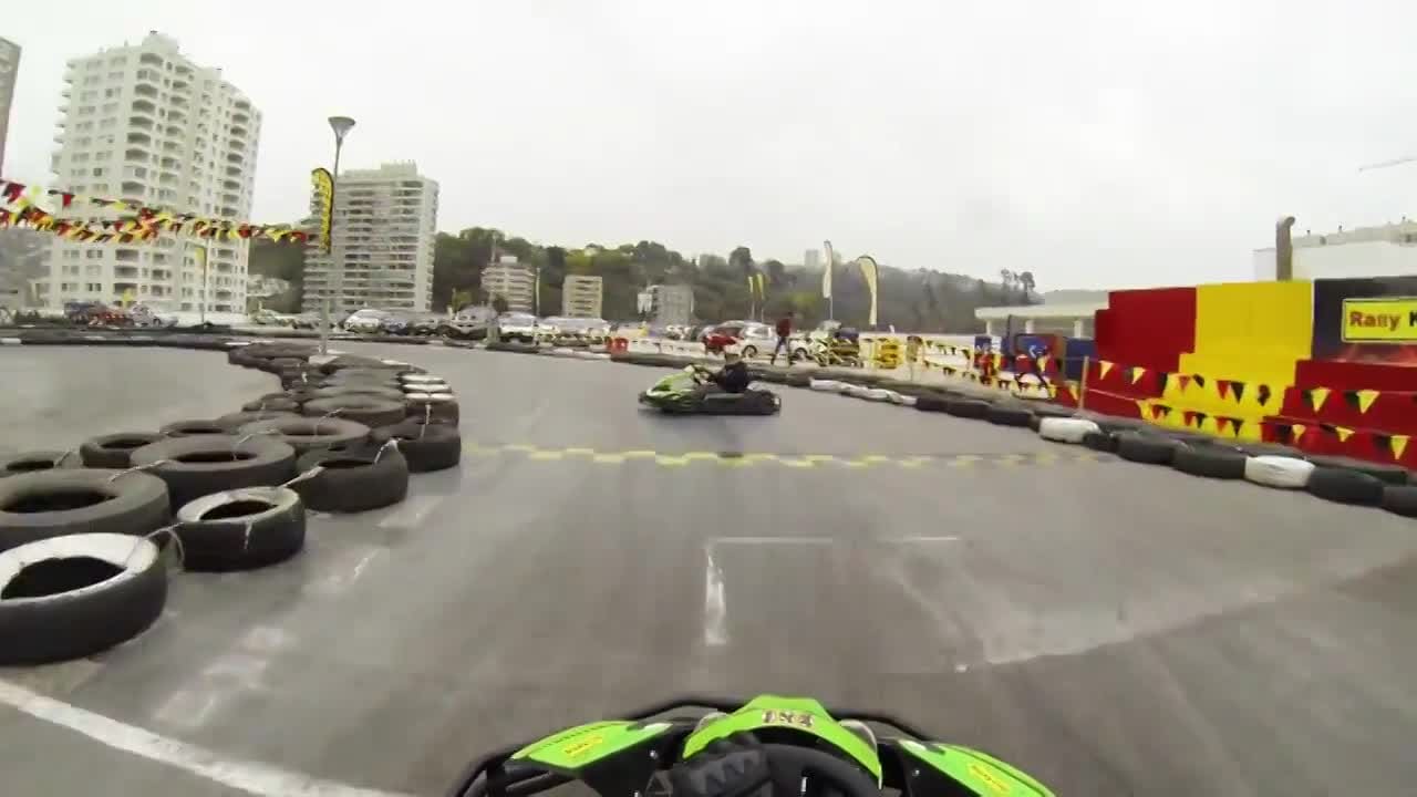 Puisis kartinga trasē neveiksmīgi mēģina nofotografēt selfiju
