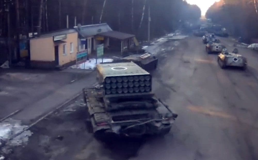 Okupantu militārā tehnika uzsākot atkārtotu Krievijas agresiju iebrauc Ukrainā