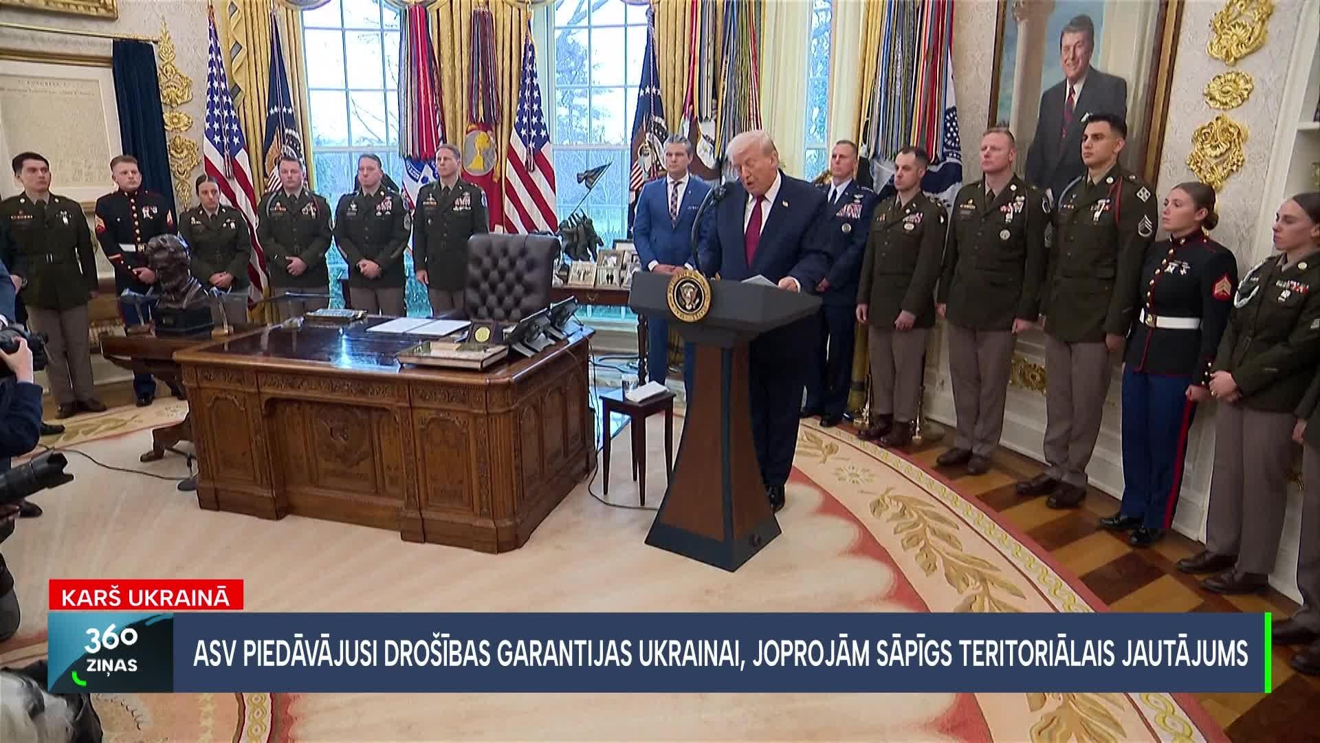 ASV piedāvājusi drošības garantijas Ukrainai, joprojām sāpīgs teritoriālais jautājums