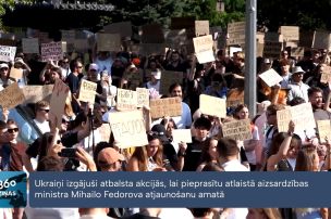 Ukraiņi izgājuši ielās, pieprasot atlaistā aizsardzības ministra Fedorova atjaunošanu amatā