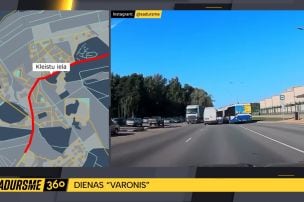 Agresīvs šoferis Imantā "par mata tiesu" izvairās no trīs auto sadursmes