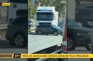 Rīgā un Jaunolainē teju vienlaikus notikušas līdzīgas avārijas