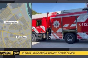 Ugunsgrēkā Jelgavā no piedūmotas daudzdzīvokļu mājas izglābti 10 cilvēki