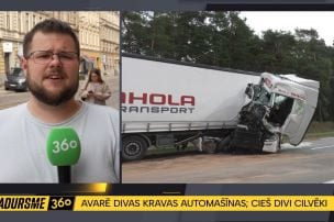 Sadursme 360: Avarē divas kravas automašīnas, divi cietušie