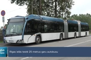 Rīgas ielās testē gandrīz 25 metrus garu autobusu
