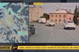 Džipa vadītāja pārgalvīgie manevri Rīgā beidzas ar sadursmi