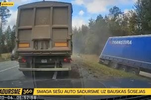Smaga sešu auto sadursme uz bauskas šosejas