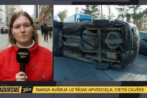Ietriecās piekabē un paralizēja satiksmi: Bīstama avārija uz Rīgas apvedceļa pie Upeslejām